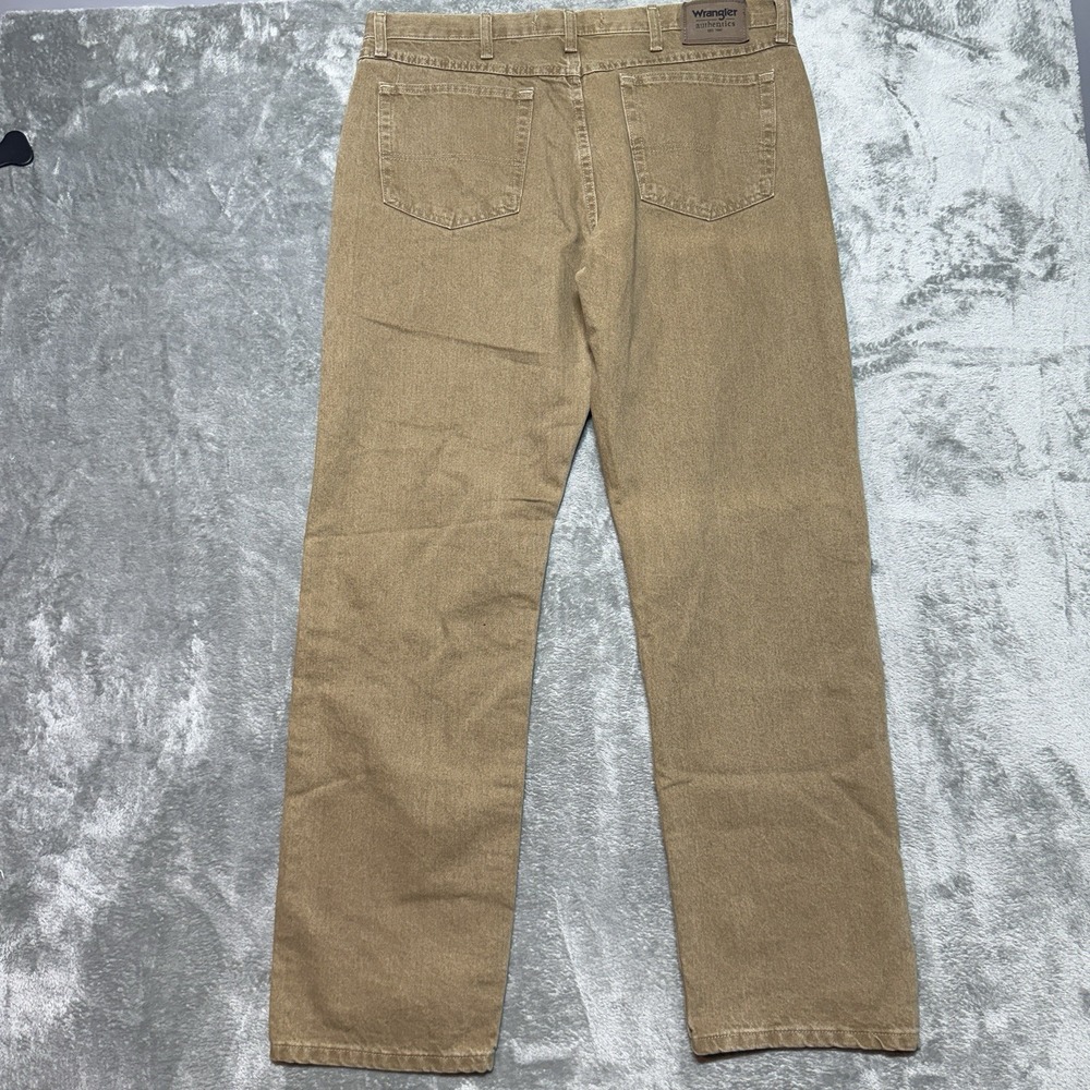 Wrangler Authentics ZM100KH Mens 38x32 Regular Fit Khaki Cotton Jeans
